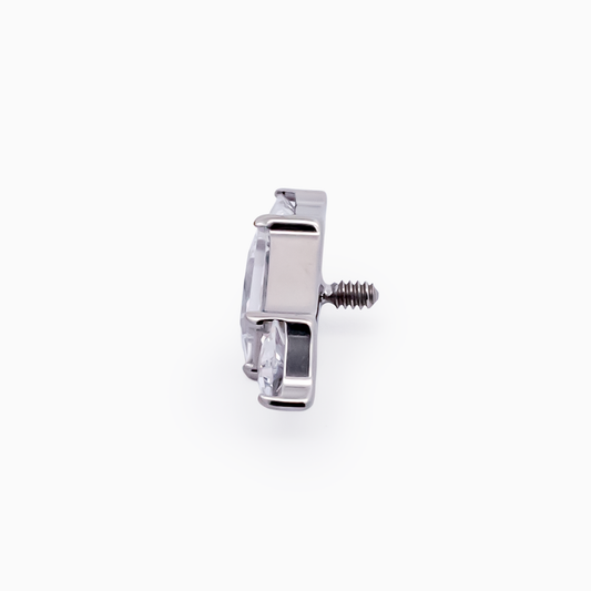 Titanium Internally Threaded 2 Trillion & Baguette CZ End – 16G
