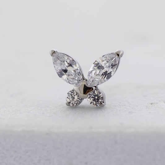 16G/18G Steel Internally Threaded End- Gem Butterfly