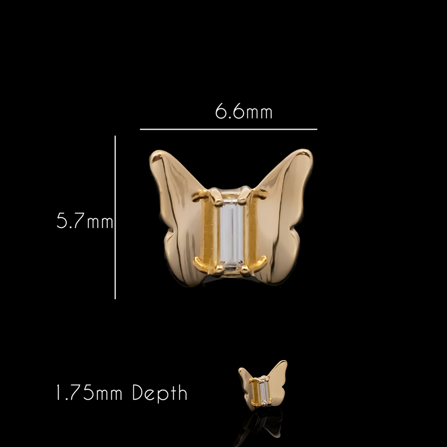 Mariposa - 18kt Gold Threadless End