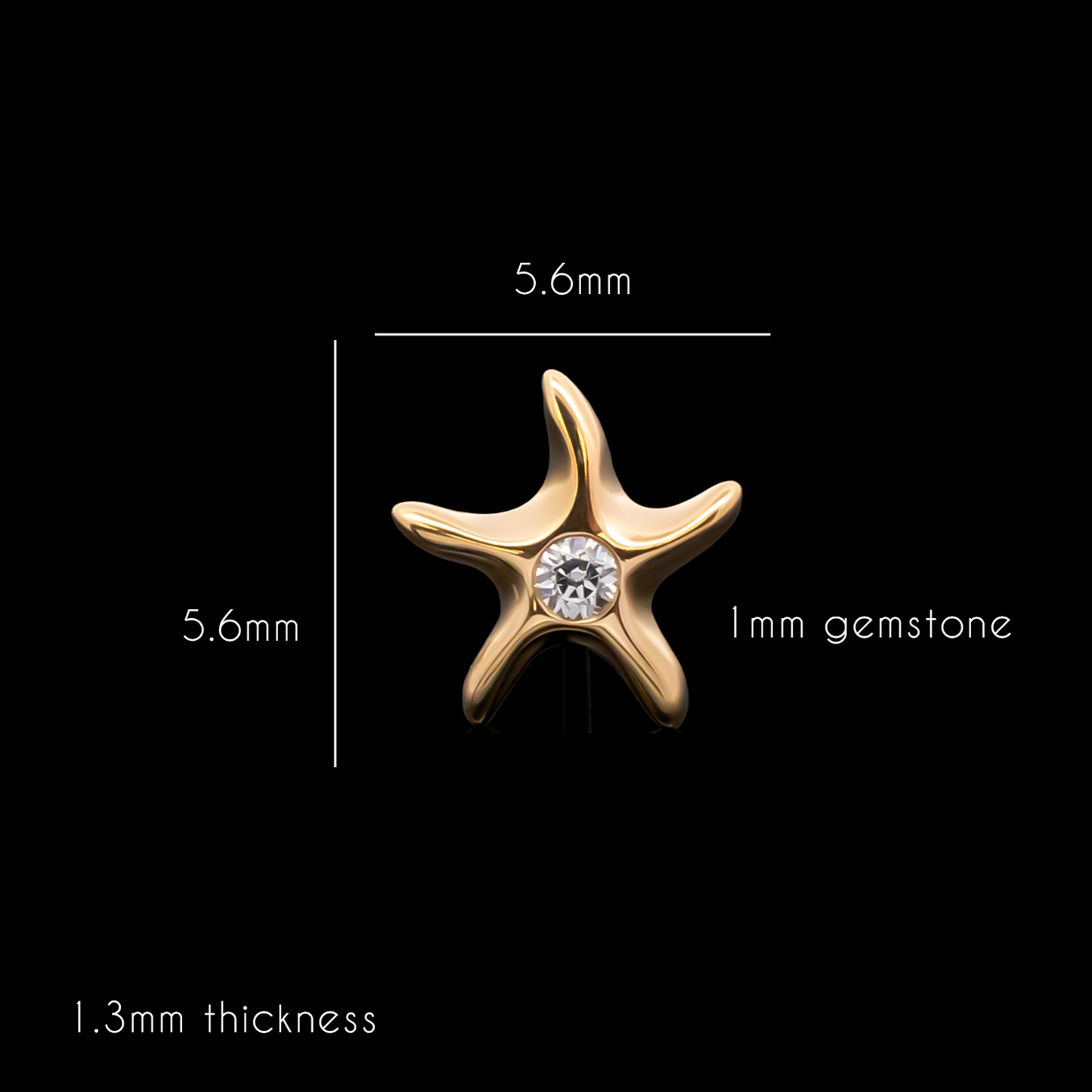 Maristar - 18kt Gold Threadless End - Pierced Addiction