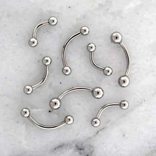 16G Internally Threaded Steel Curved Barbells - Pierced Addiction