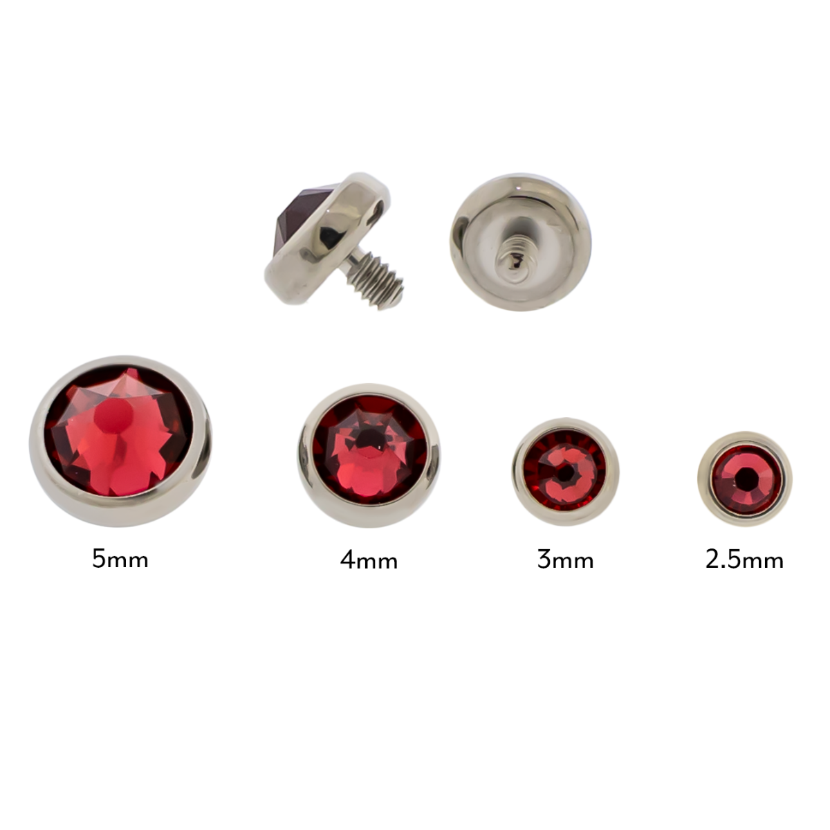 Steel Gem Disc - 14G Threaded Premium Crystals - Pierced Addiction