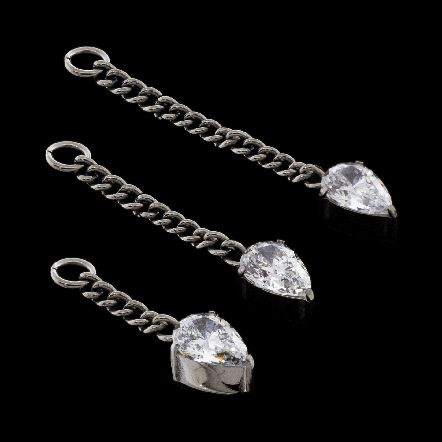 Curb Chain w/ Jump Ring & 6.4mm Teardrop Dangle