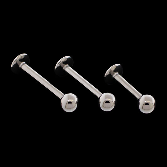 16G Titanium Labret with Ball - Internally Threaded - Khrysos Jewelry