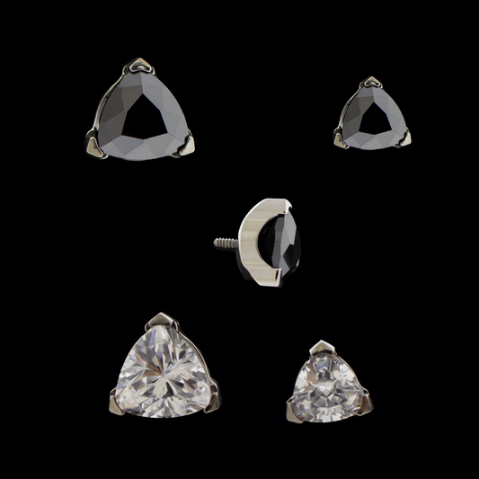 Cairo - 16G Trillion Prong Set Low Profile End - Khrysos Jewelry