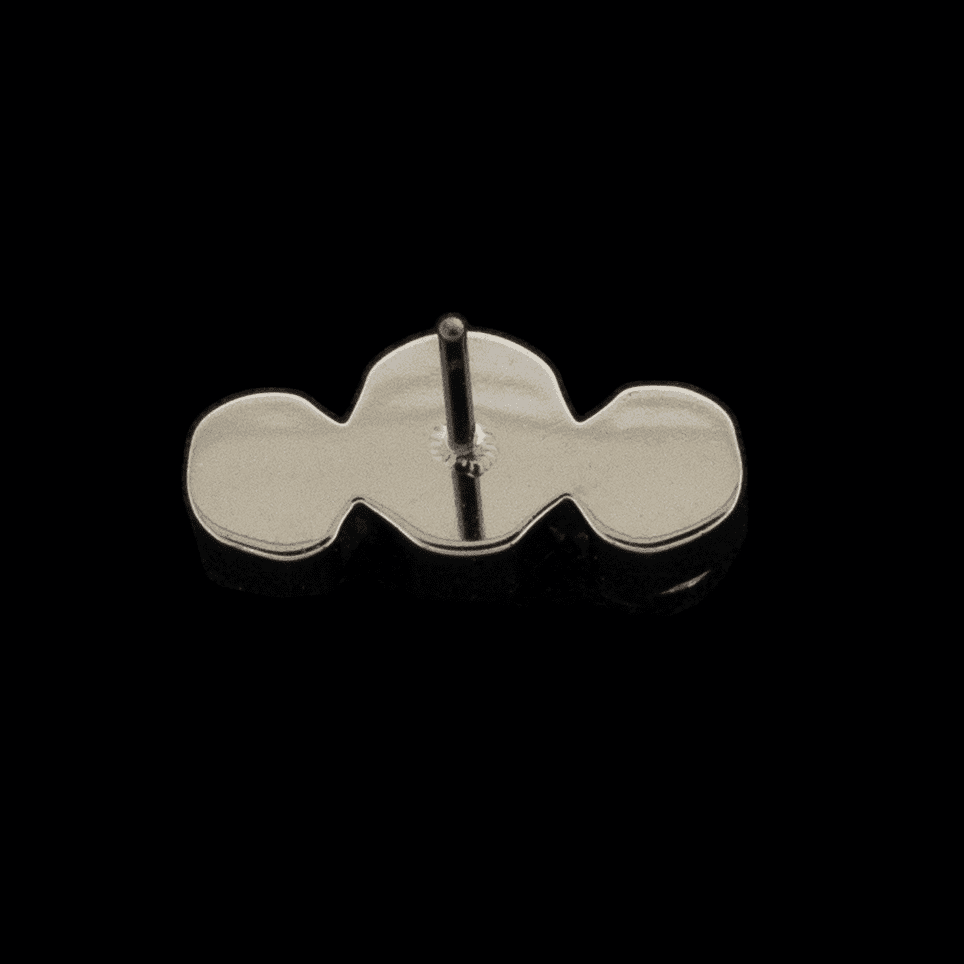 Gemma- Titanium Threadless 3 Gem Crescent End