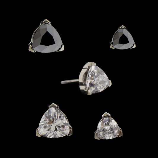Cairo- Trillion Prong Set Low Profile End - Khrysos Jewelry