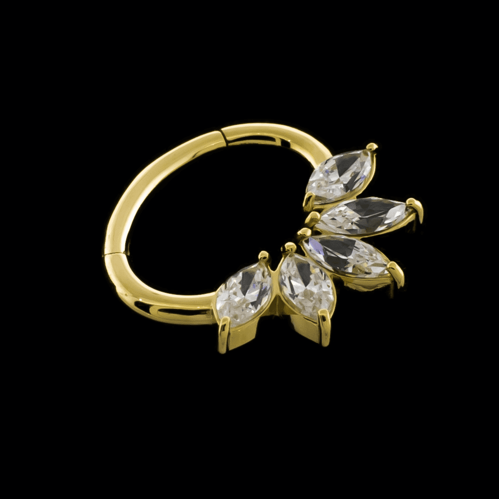 Hana- 16G Solid 18Kt Gold Hinged Ring