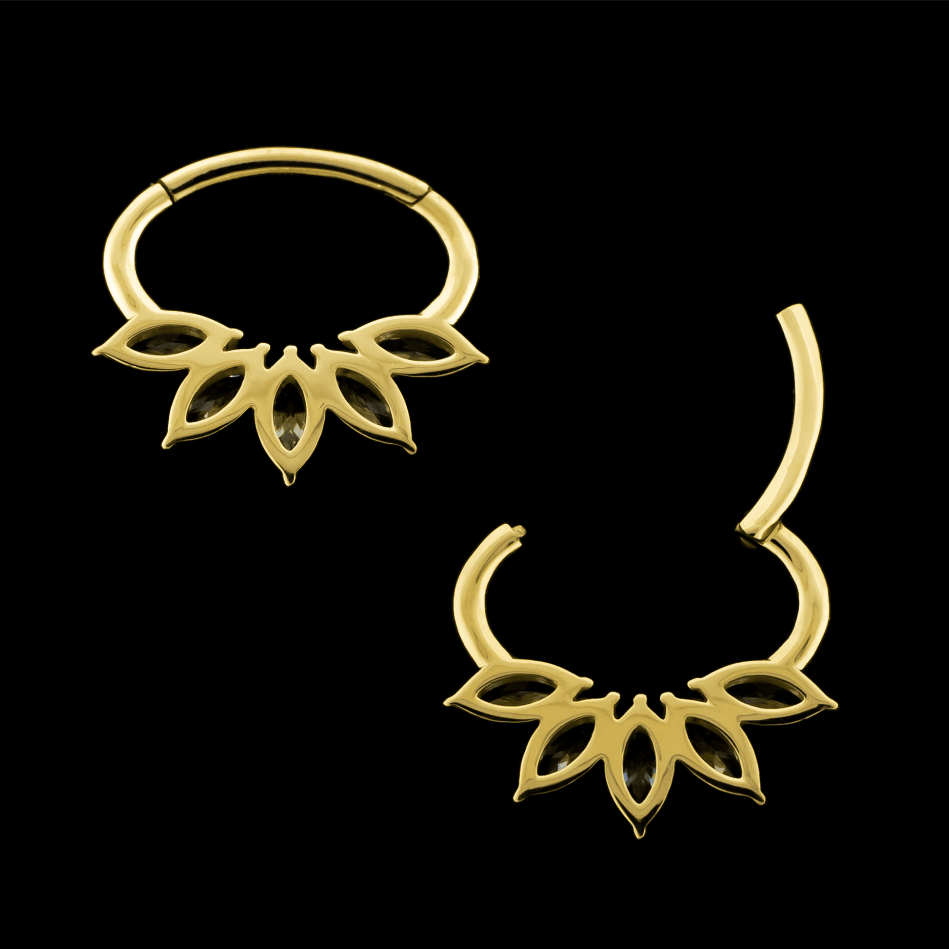 Hana- 16G Solid 18Kt Gold Hinged Ring