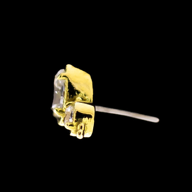 Maeve- 18Kt Gold Threadless Crescent End