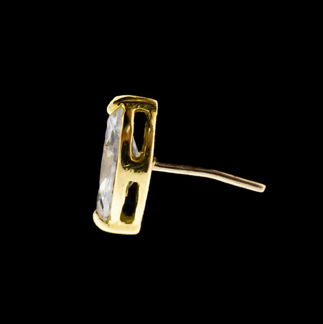 Rylee- 18Kt Gold Threadless End w/ Marquise Premium Zirconia