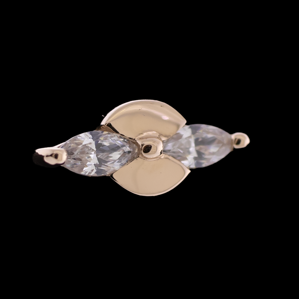 Solara - 14KT Gold Threadless End - Khrysos Jewelry