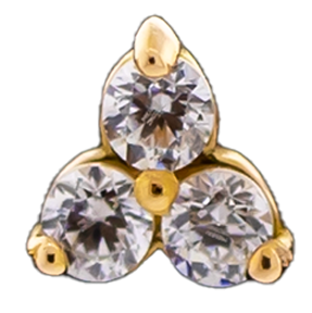 Trinity - 14KT Gold Threadless End