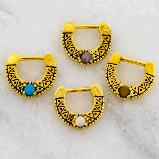 16G Aztec Septum Clicker - Pierced Addiction