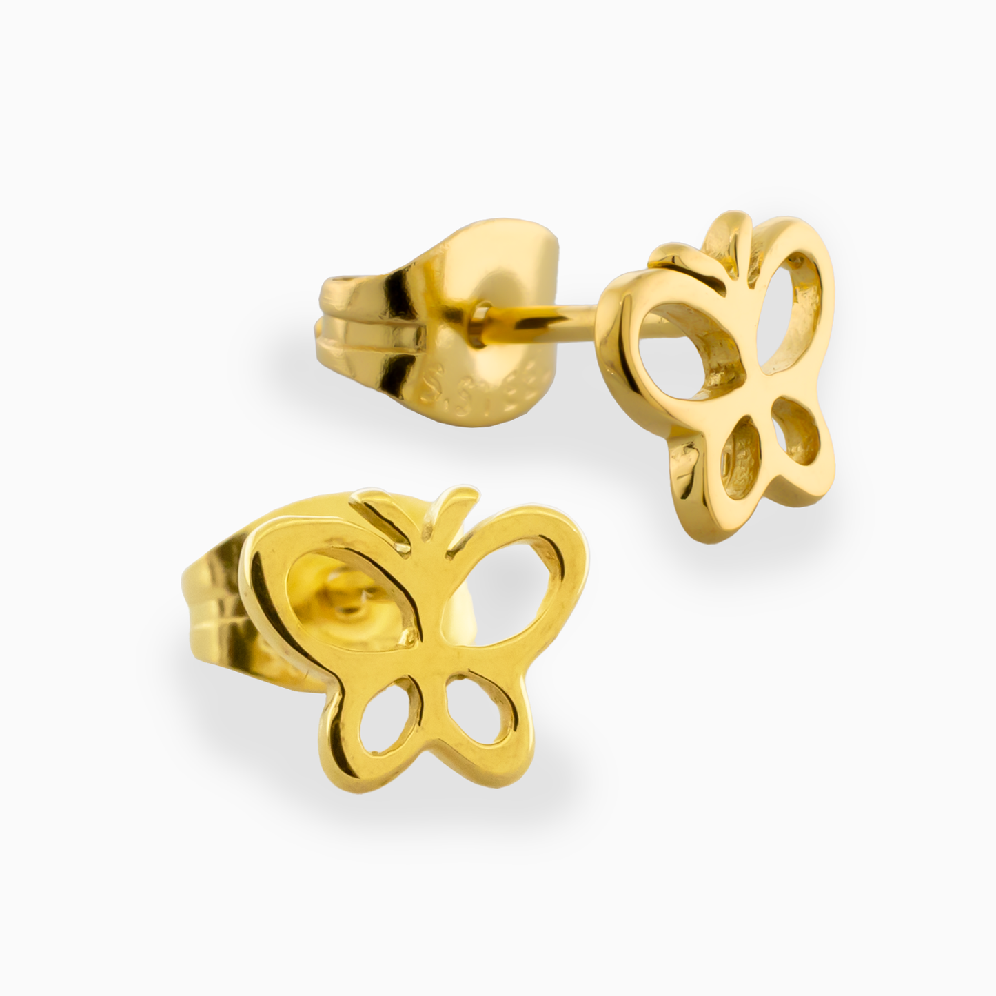 Steel Butterfly Earring Studs