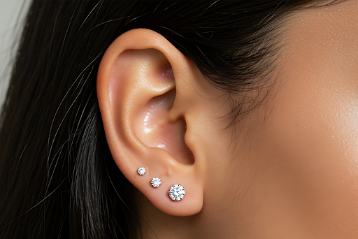 2nd and 3rd lobe piercing