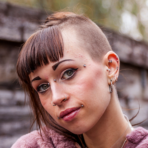 woman with facial piercings