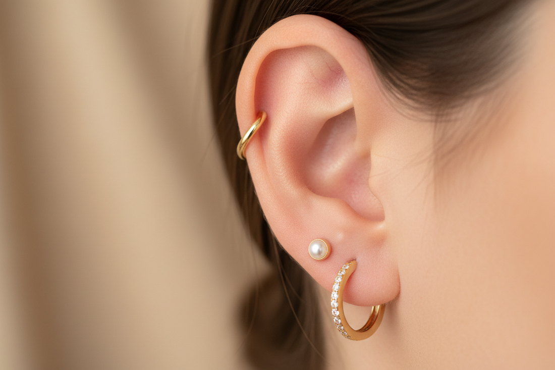 Conch Piercing Back of Ear
