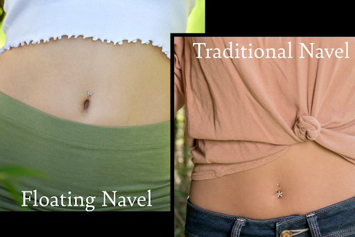 Floating Navel Piercing vs Regular