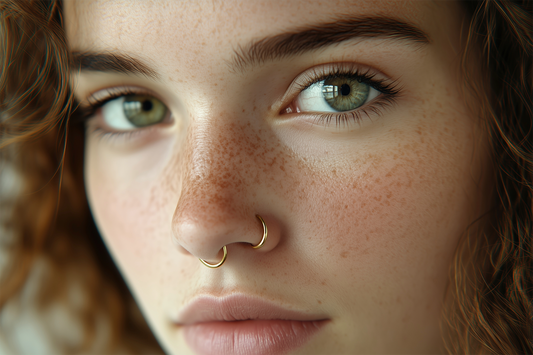 girl with gold nose rings