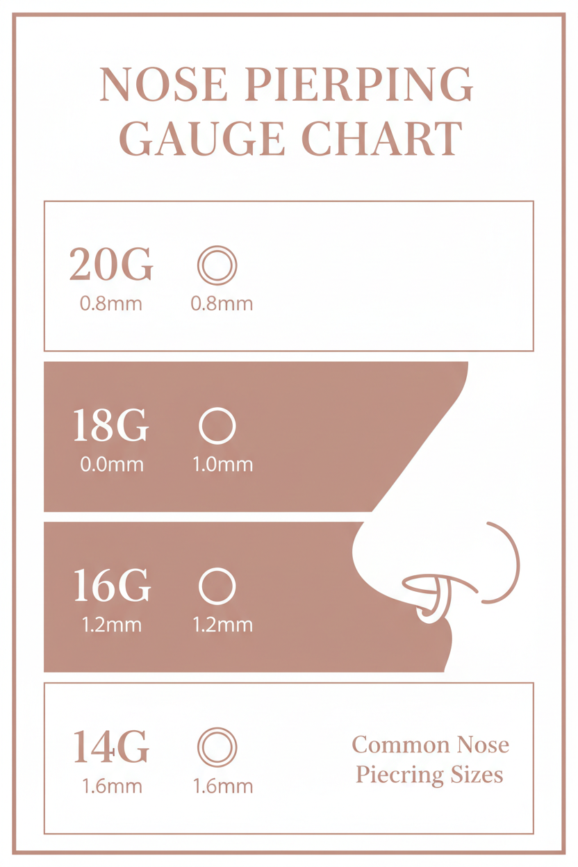 Nose Piercing Gauge Chart
