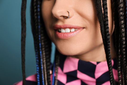 woman with nostril piercing