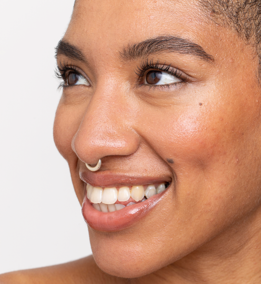woman with septum piercing