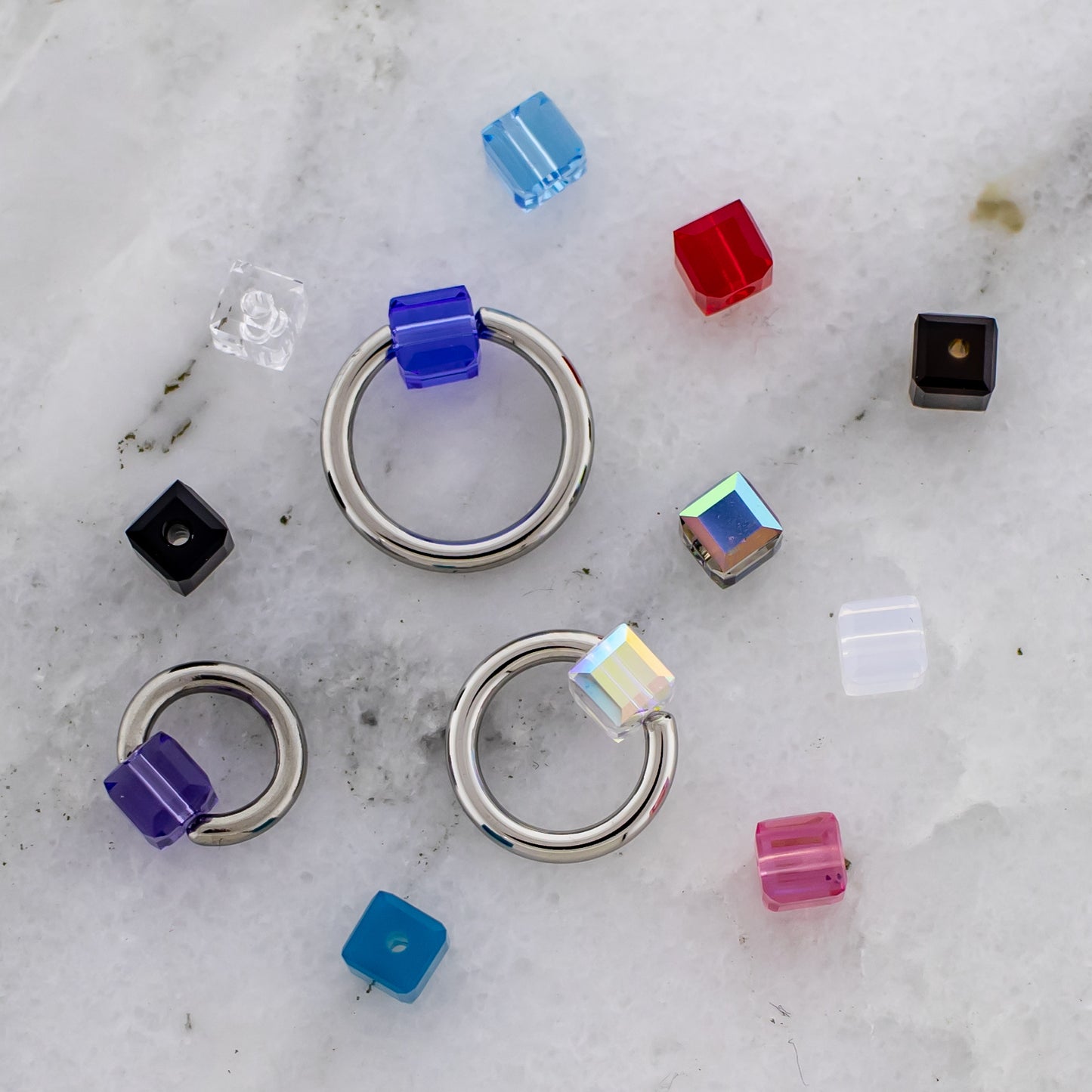 Crystal Cube Captive Bead Replacements