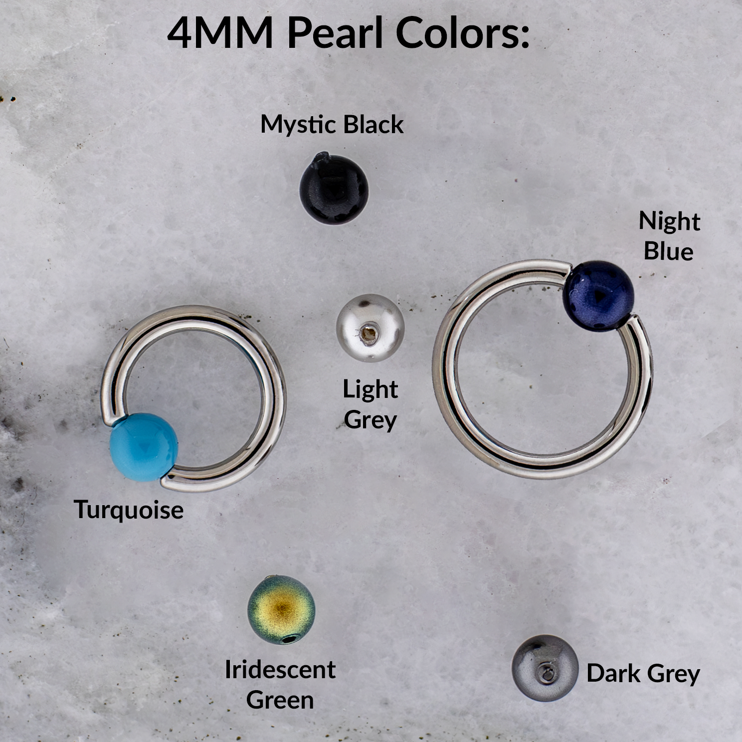 Pearl Captive Bead Replacements- 4mm