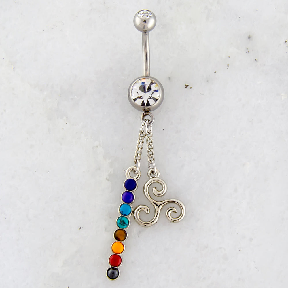 14G Air Sign Chakra Navel Ring - Pierced Addiction