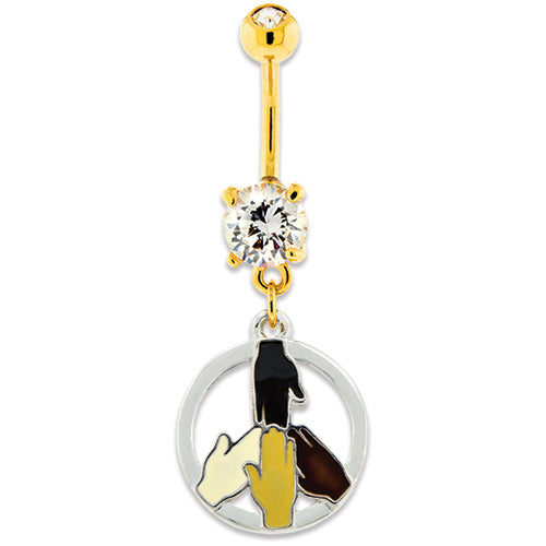 Equality Peace Navel Ring
