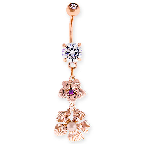 Pearl Flower Navel Ring