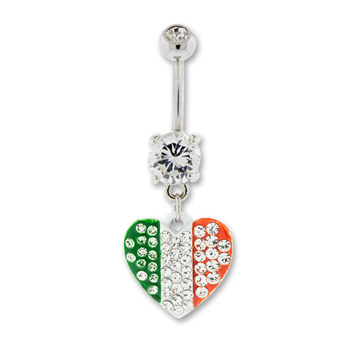 Irish Heart Navel Ring
