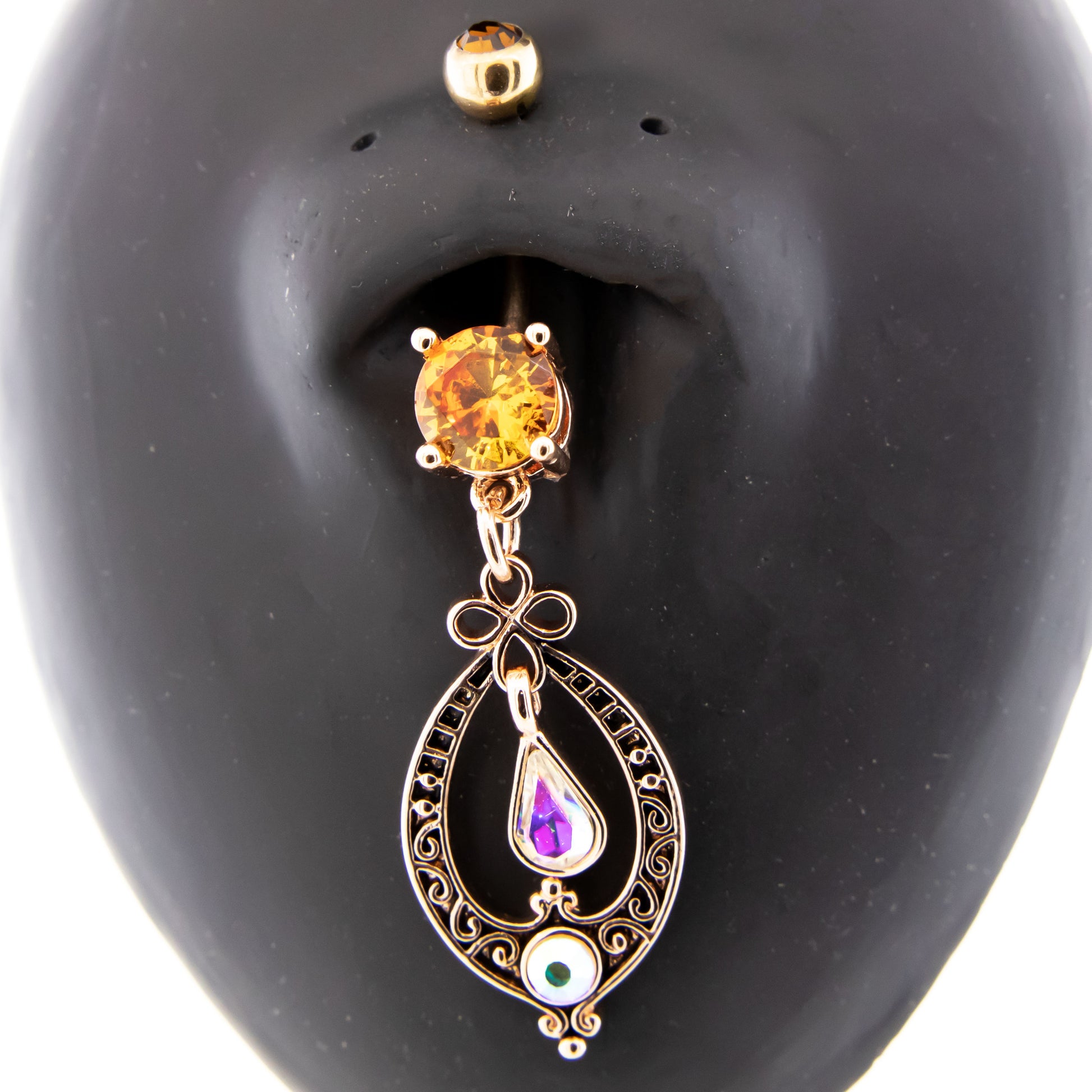 14G Tribal Gemstone Navel Ring - Pierced Addiction