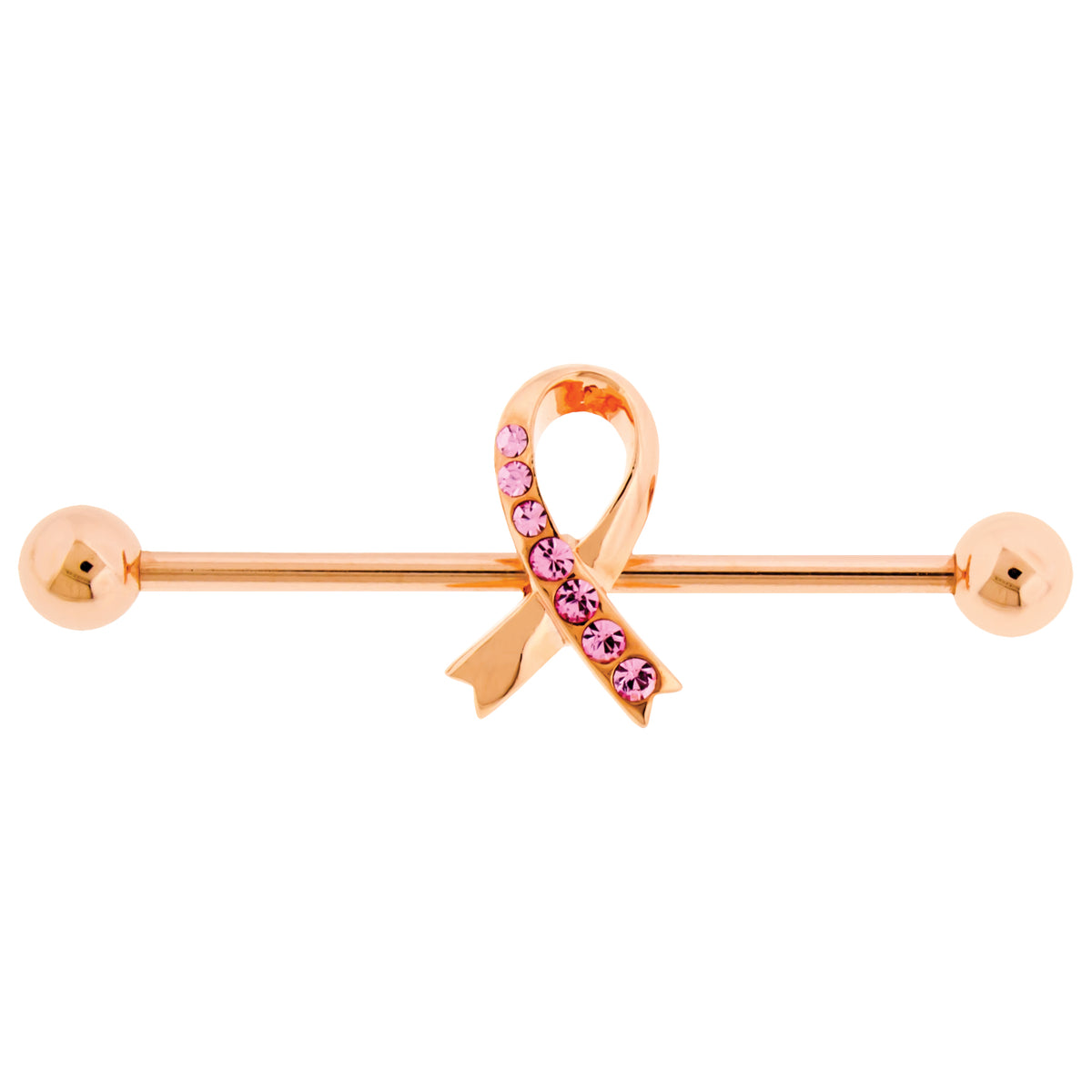 Gem Breast Cancer Awareness Industrial Barbell