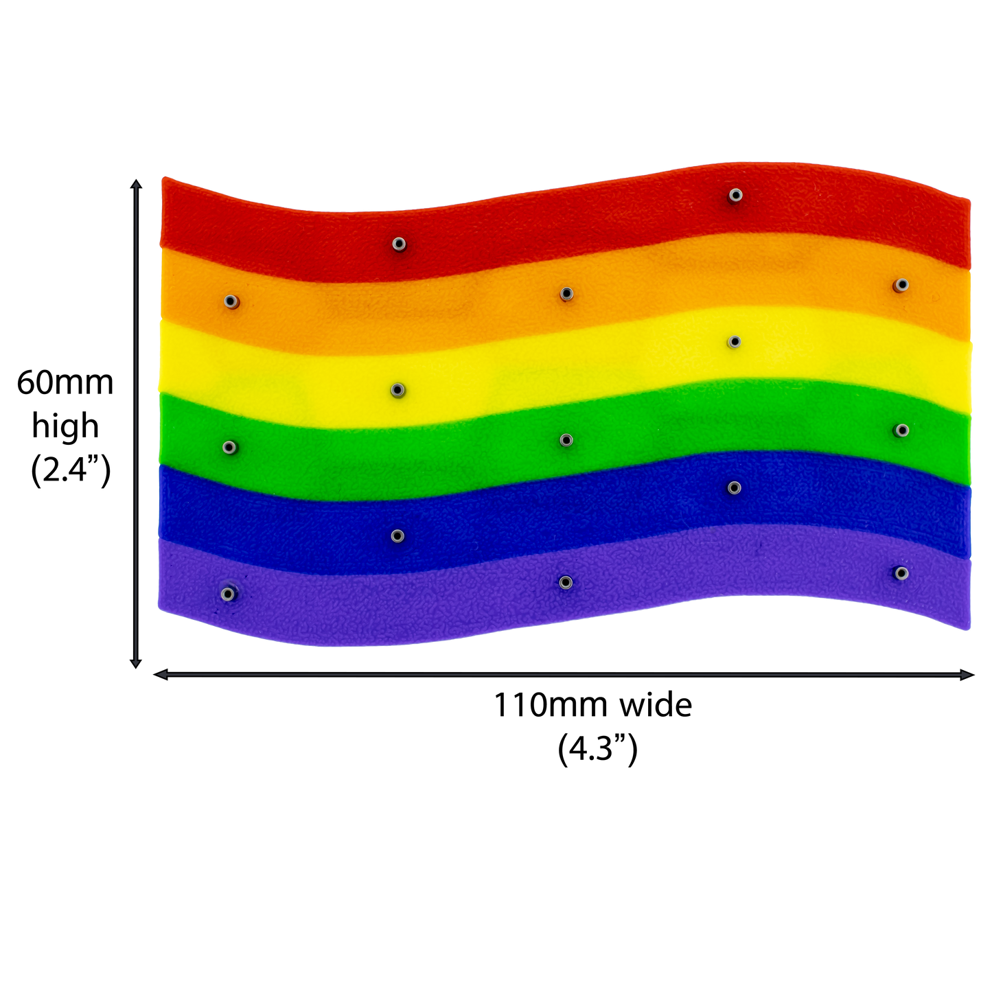 Rainbow Pride Wavy Flag Jewelry Display – Holds 15 Replacement Ends