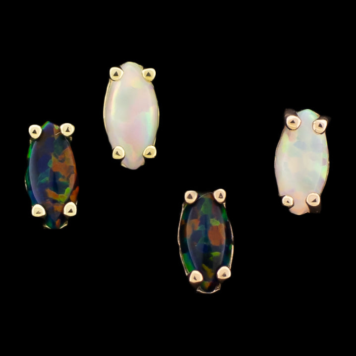 Noelle 14k Gold Stone Threadless Stud Jewelry | Pierced Addiction
