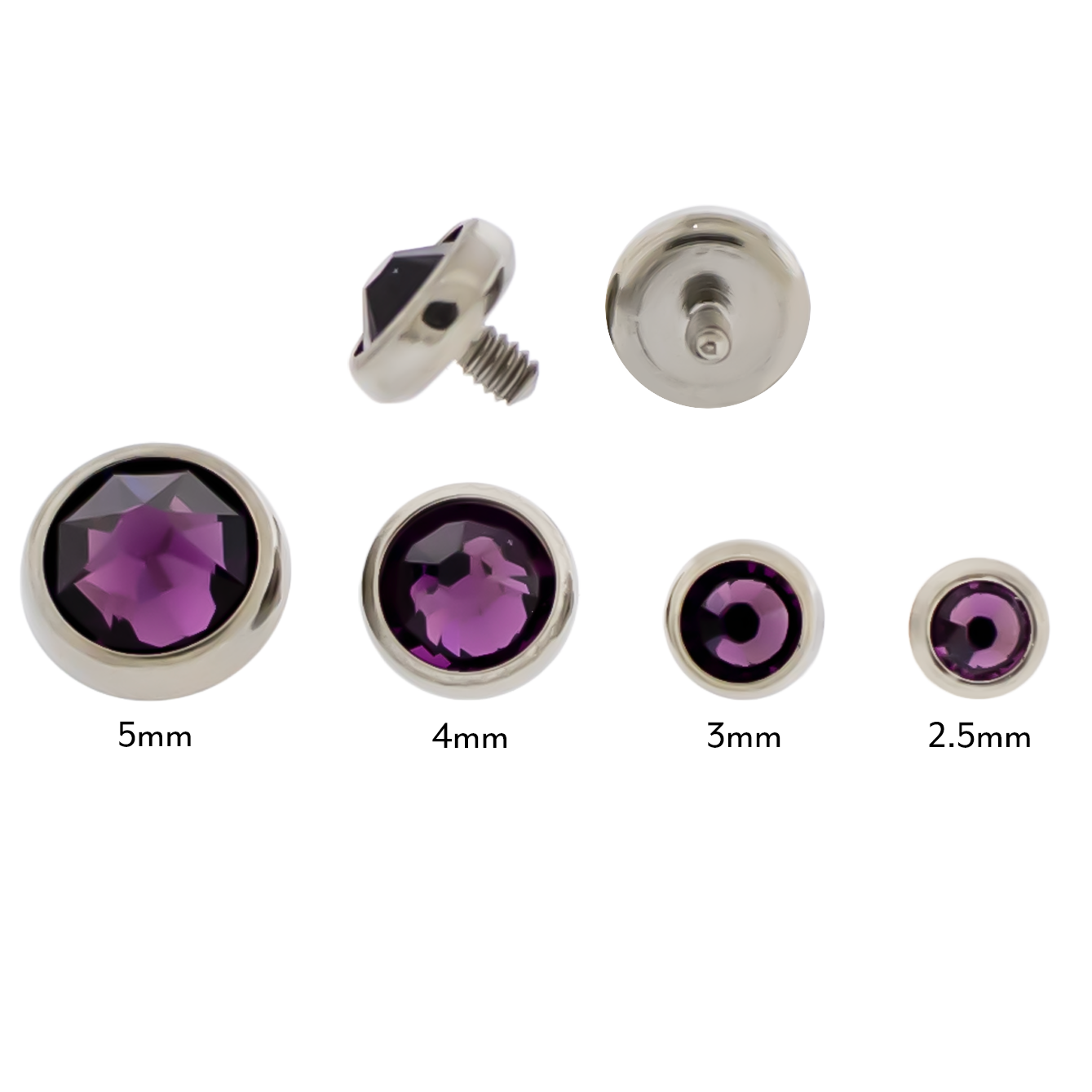 Steel Gem Disc - 16G/18G Internally Threaded Premium Crystals