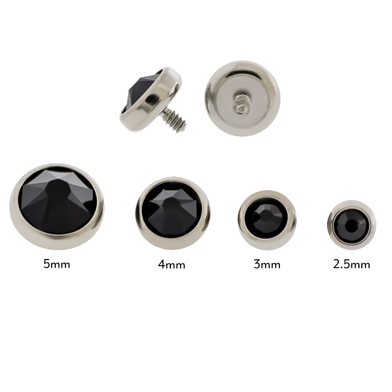 Steel Gem Disc - 16G/18G Internally Threaded Premium Crystals