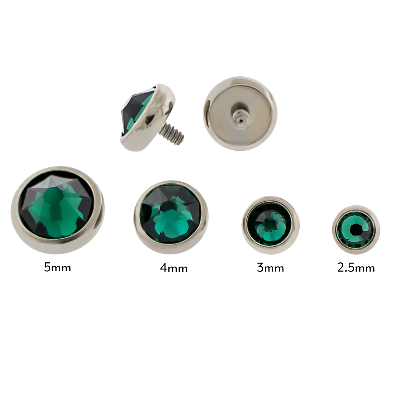 Steel Gem Disc - 16G/18G Internally Threaded Premium Crystals