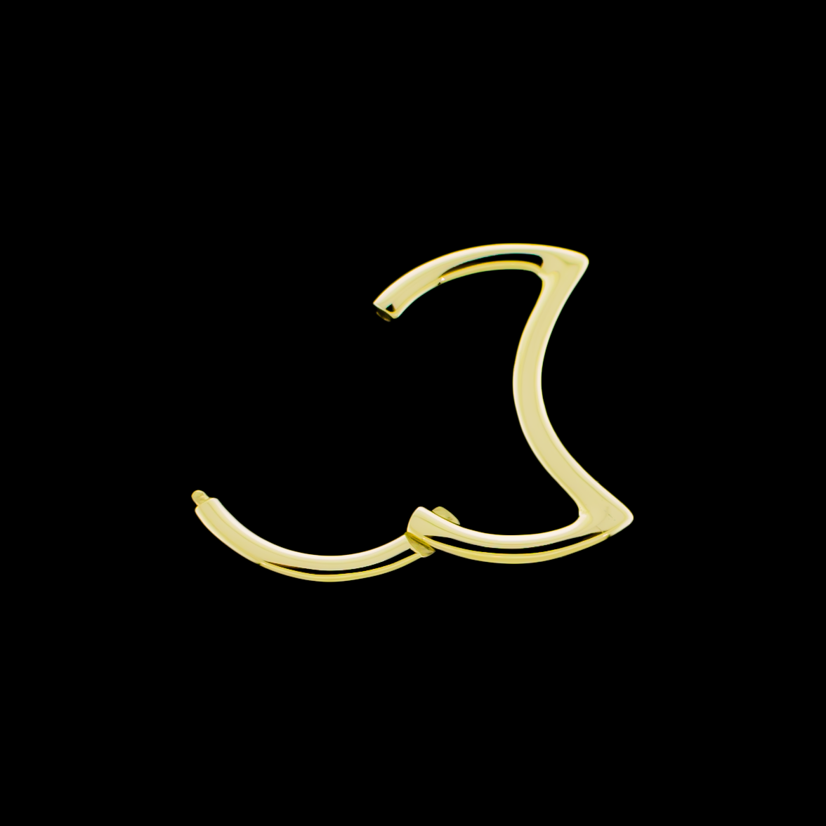 Valia - 14Kt Gold Hinged Ring - Crescent Moon - Pierced Addiction