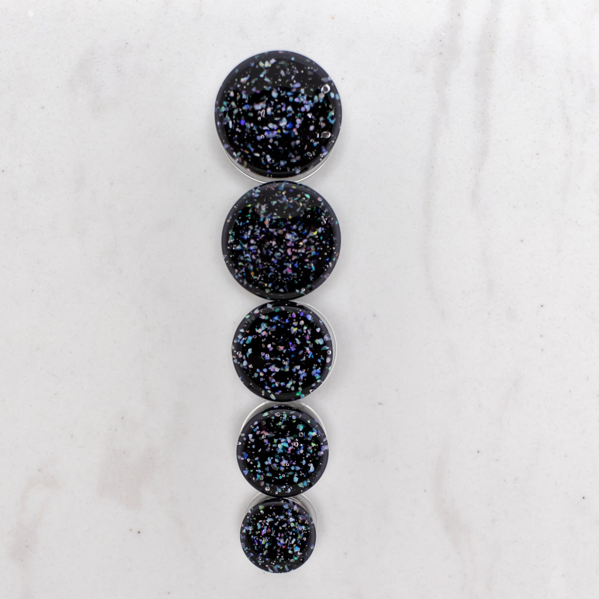Crushed Opal Borosilicate Glass Double Flare Plugs - Pierced Addiction
