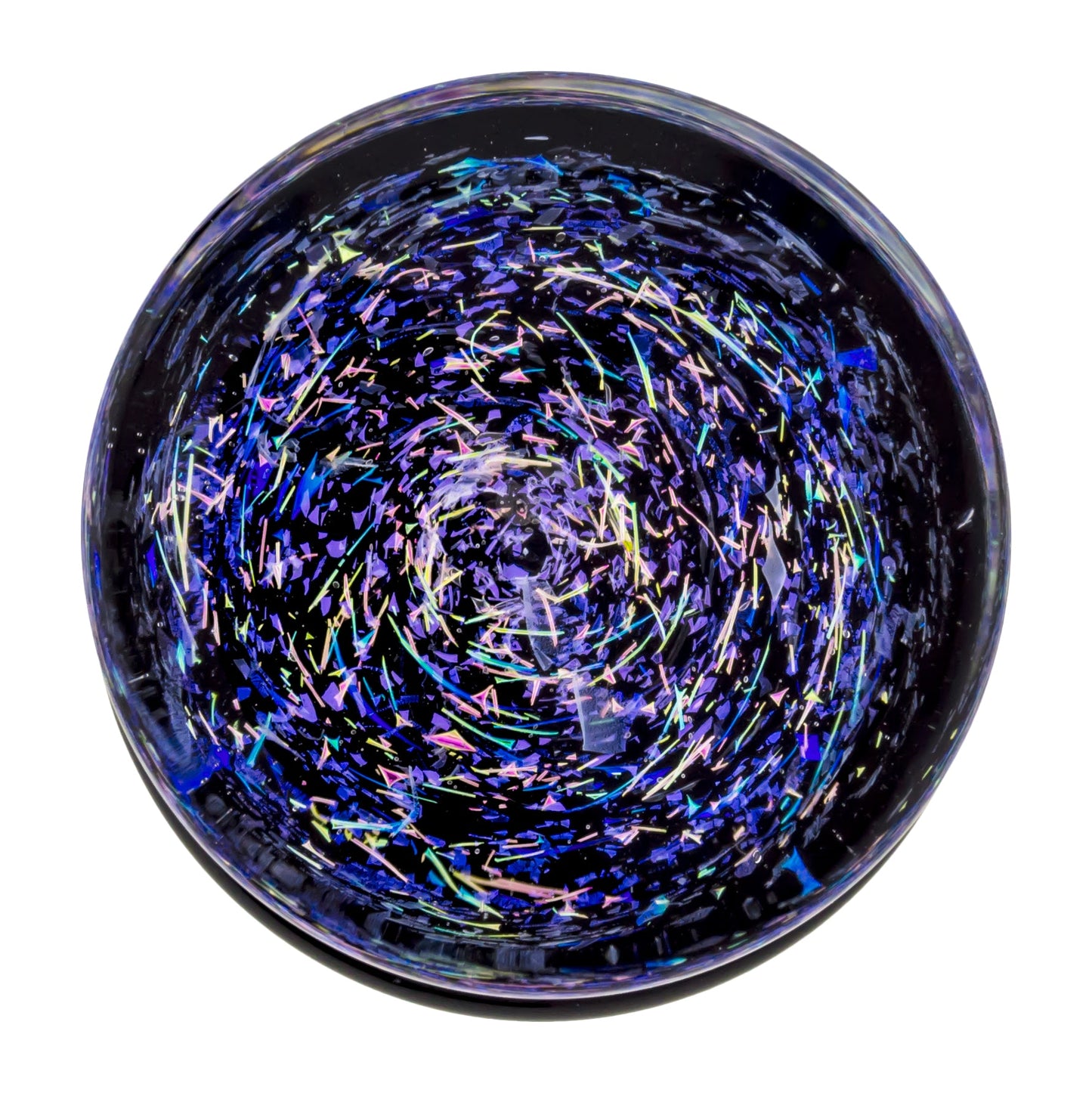 Double Flare Glass Plug- Galaxy Dichro Blue and Pink - Pierced Addiction