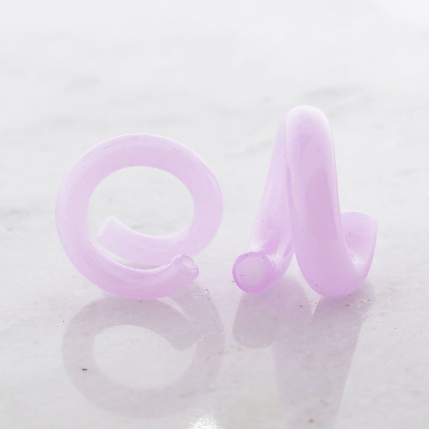 Pink Slyme Borosilicate Glass Coil Ear Hangers – Handmade USA, 8G–2G - Pierced Addiction