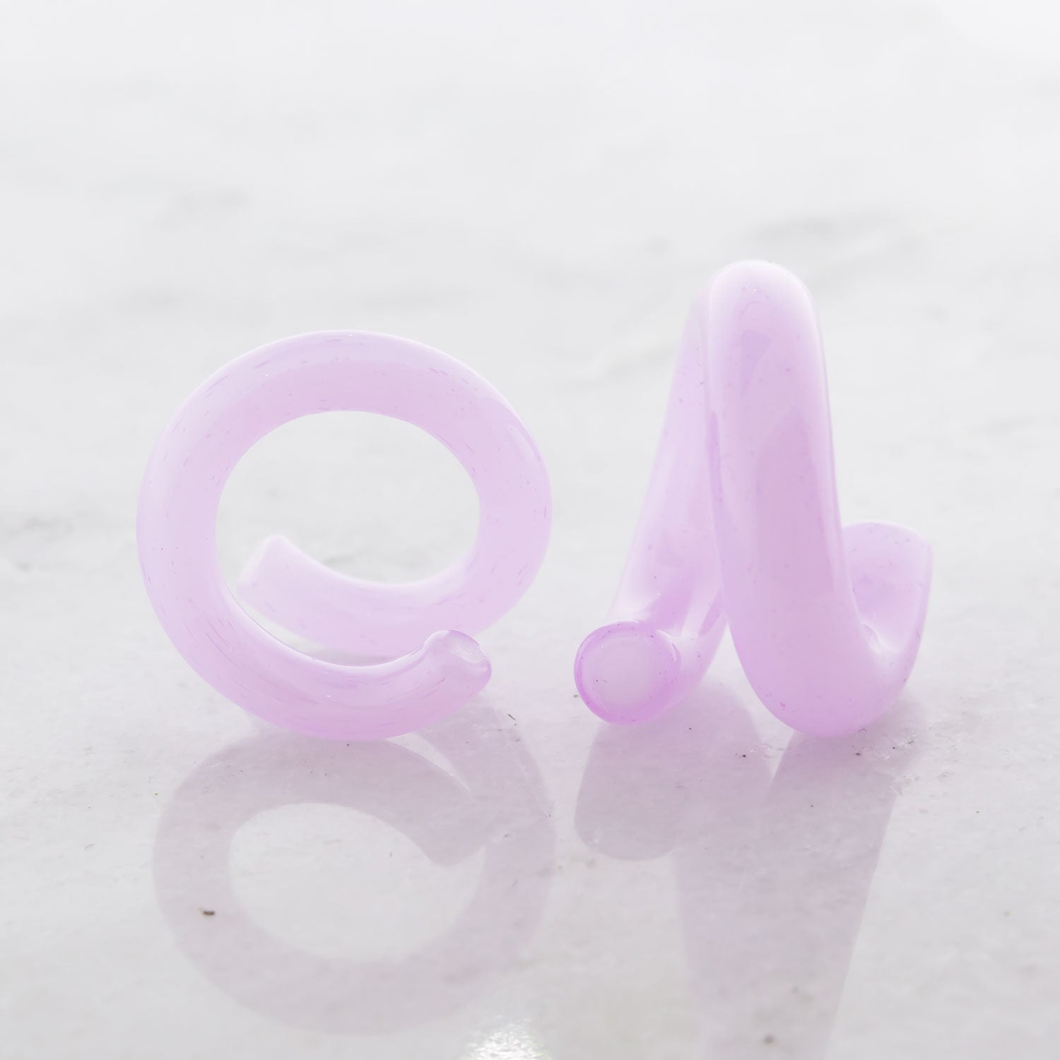 Pink Slyme Borosilicate Glass Coil Ear Hangers – Handmade USA, 8G–2G - Pierced Addiction
