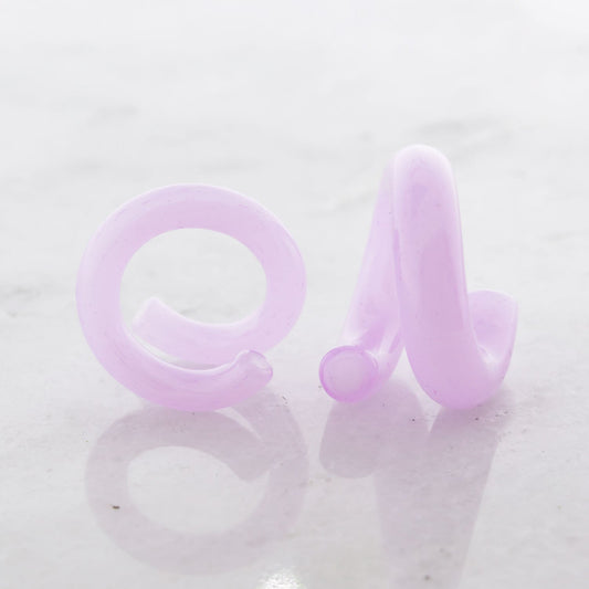 Pink Slyme Borosilicate Glass Coil Ear Hangers – Handmade USA, 8G–2G - Pierced Addiction