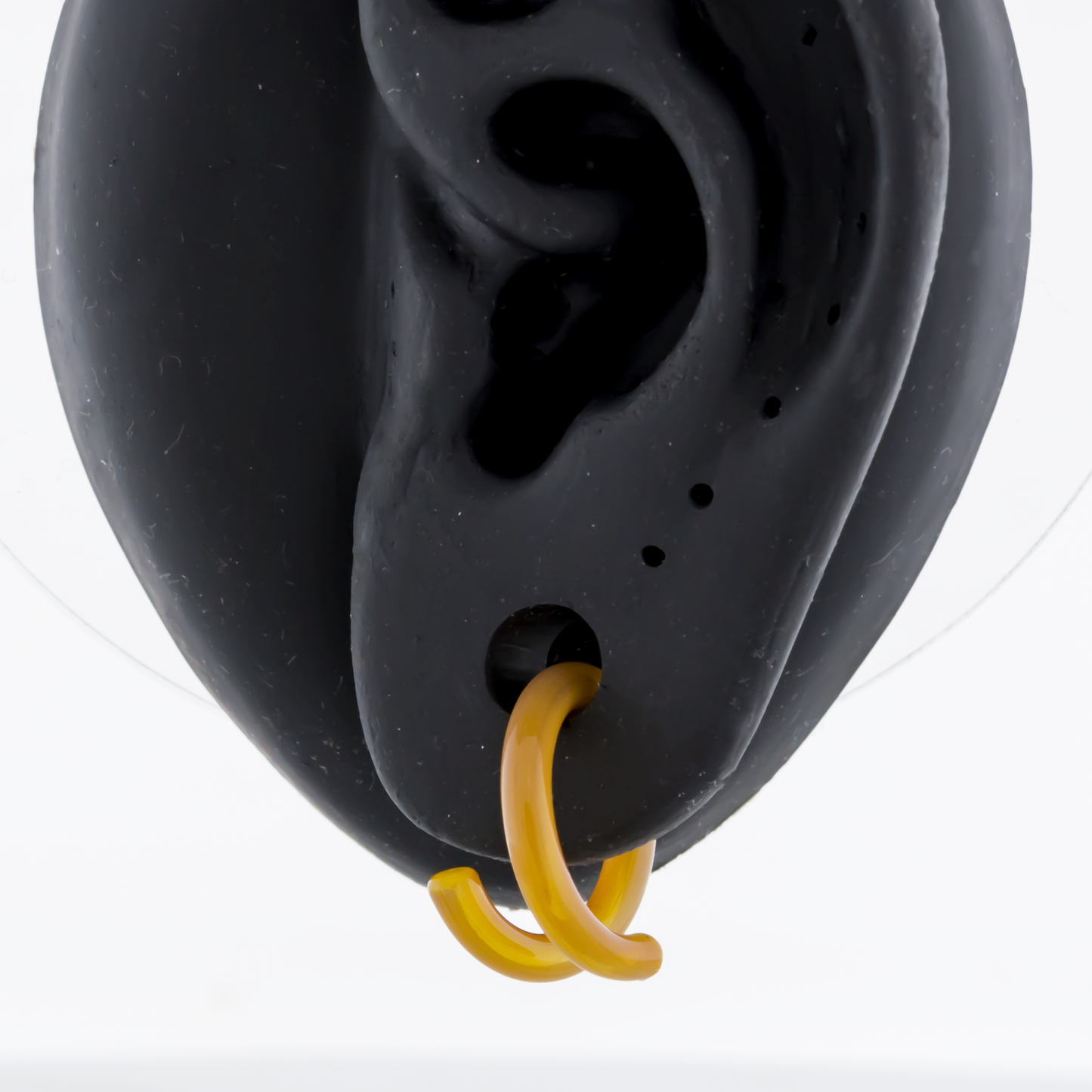 Yellow Thai Borosilicate Glass Coil Ear Hangers – Handmade USA, 8G–2G - Pierced Addiction