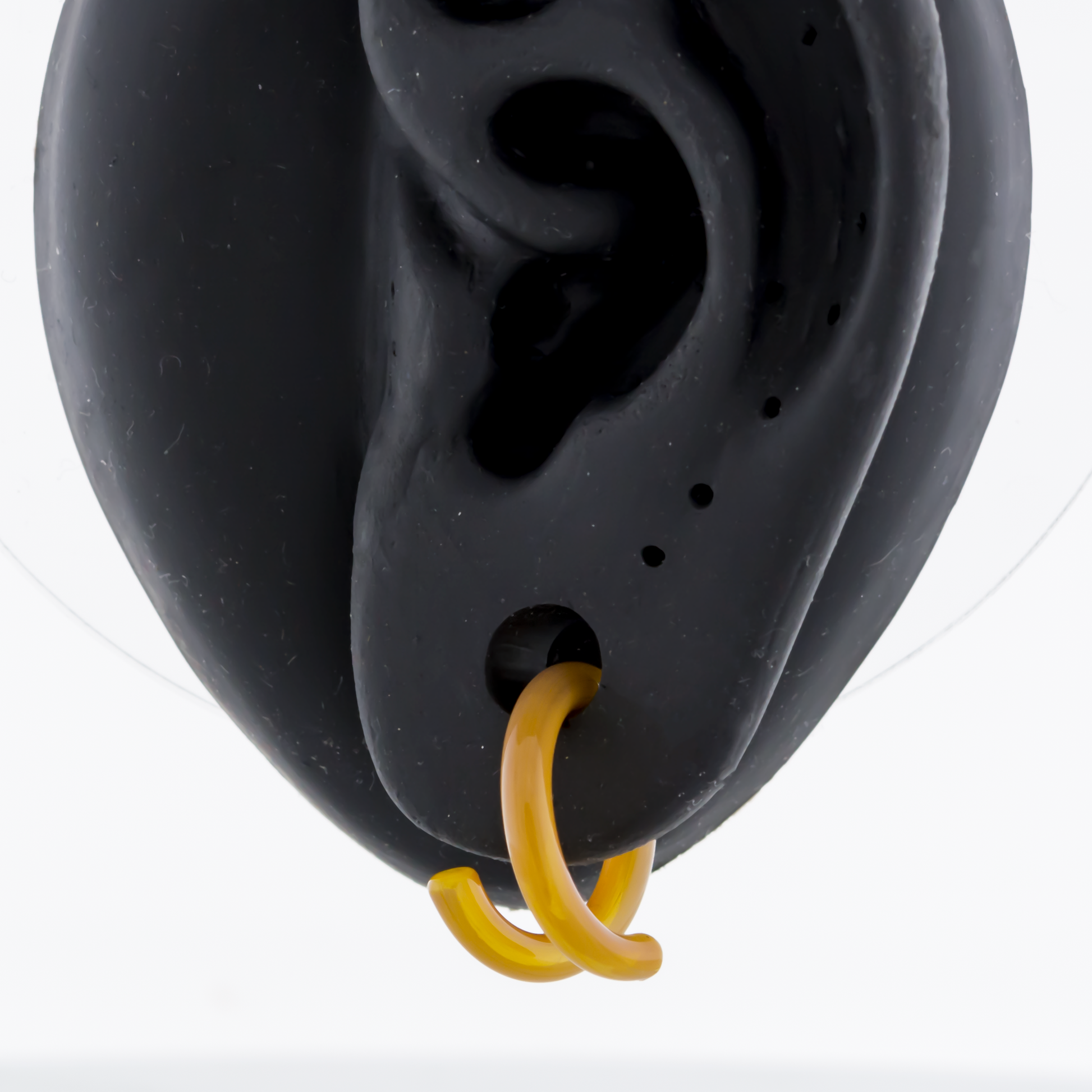 Yellow Thai Borosilicate Glass Coil Ear Hangers – Handmade USA, 8G–2G - Pierced Addiction