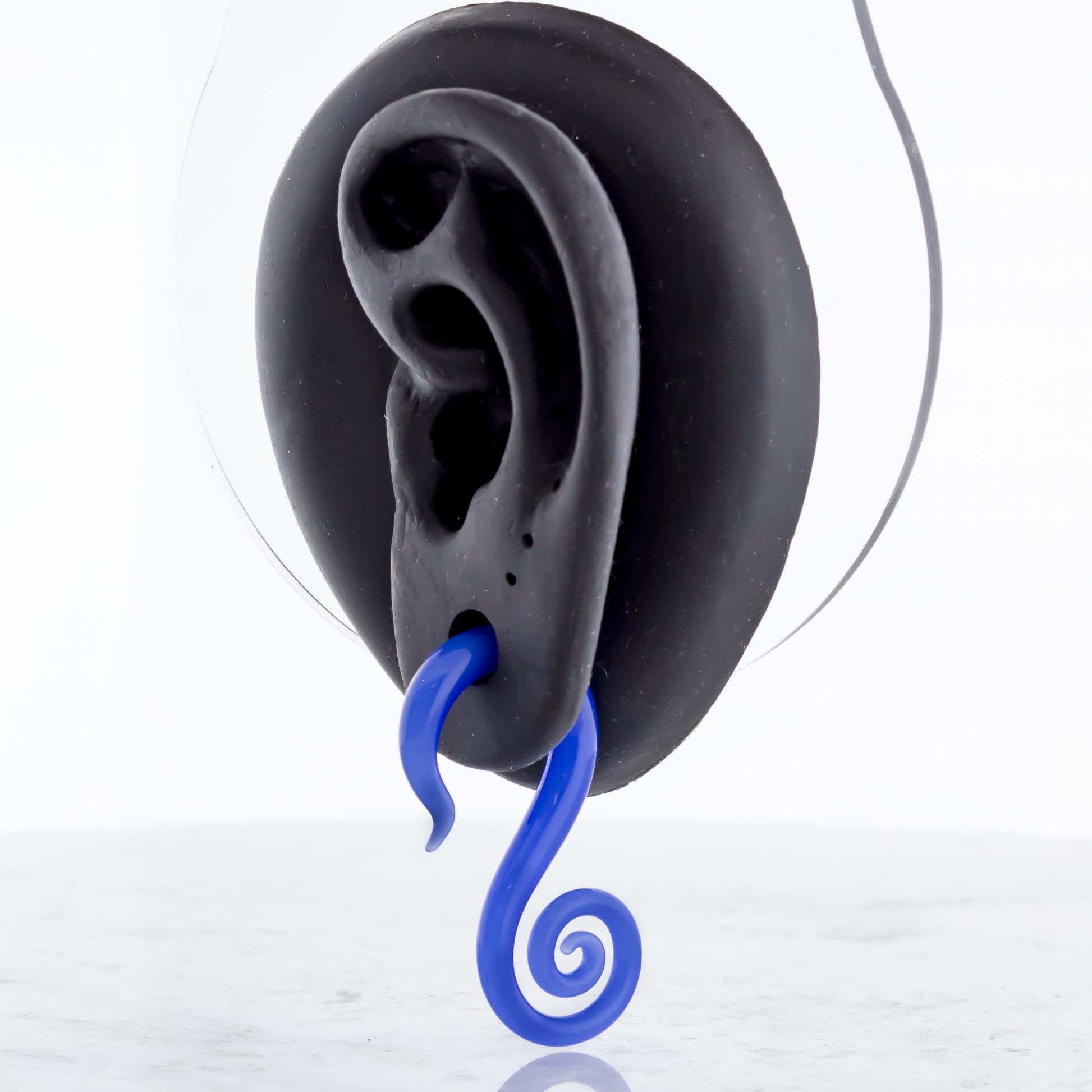 Electric Blue Borosilicate Glass Seahorse Ear Hangers – 8G-2G - Pierced Addiction
