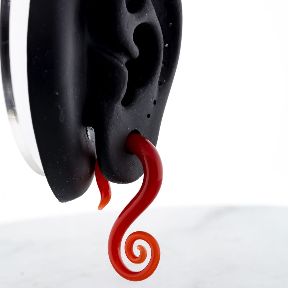 Electric Red Borosilicate Glass Seahorse Ear Hangers – 8G-2G - Pierced Addiction